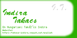 indira takacs business card